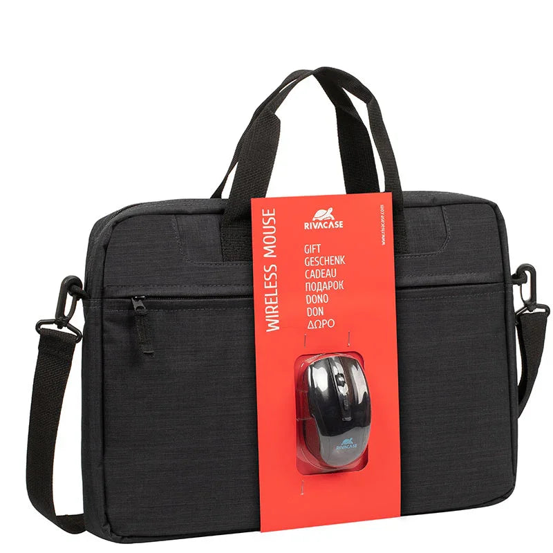 Rivacase Laptop Bag + Wireless Mouse Bundle - Black - Tashqila Rivacase Laptop Bag + Wireless Mouse Bundle - Black - Tashqila